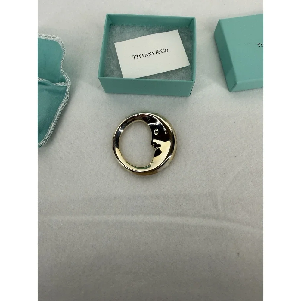 Tiffany & Co. Sterling Silver Man In The Moon Baby Rattle .925 W/ Box & Pouch